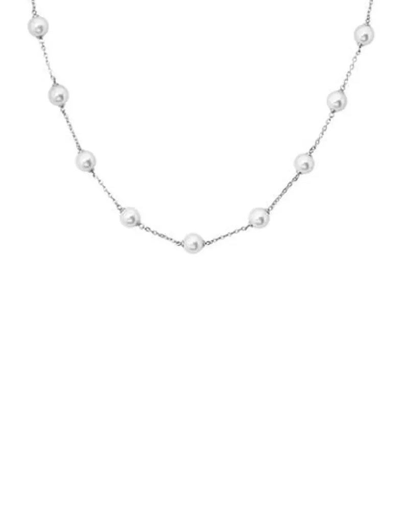Pearl Chain Necklaces|Majorica Silver Short Necklace Ilusion
