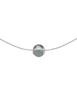 Pendants With Chain|Majorica Silver Short Pendant Nuada 12Mm Gray Pearl