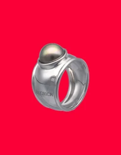 Large Pearl Rings|Majorica Silver Tahiti Ring With Tahiti Half-Ball Pearl