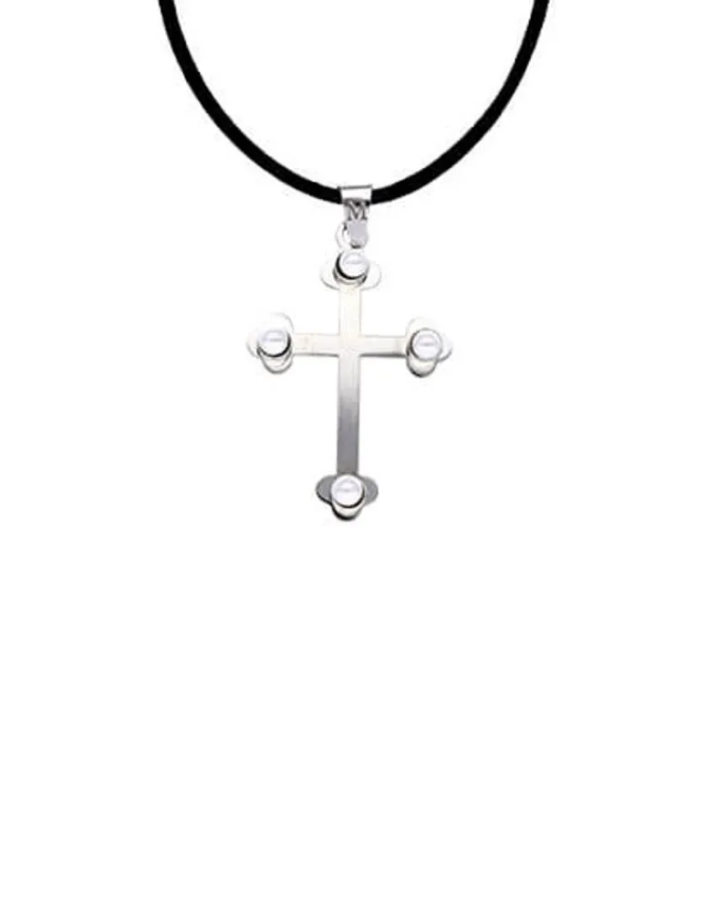 Pendant Chain|Majorica Silver Trinity Cross Pendant With Pearls