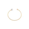 Bangle Bracelets|Majorica Small Gold Plated Bracelet Aura With White Pearl