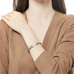 Bangle Bracelets|Majorica Steel Bangle Spicy With White Pearl