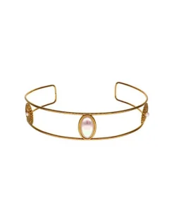 Pearl Chokers|Majorica Symi Gold-Plated Choker With White Pearls