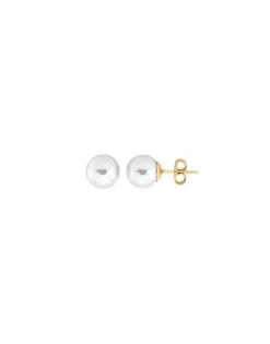 Baby Earrings|Majorica Taylor 18-Carat Gold 10Mm White Pearl Earrings