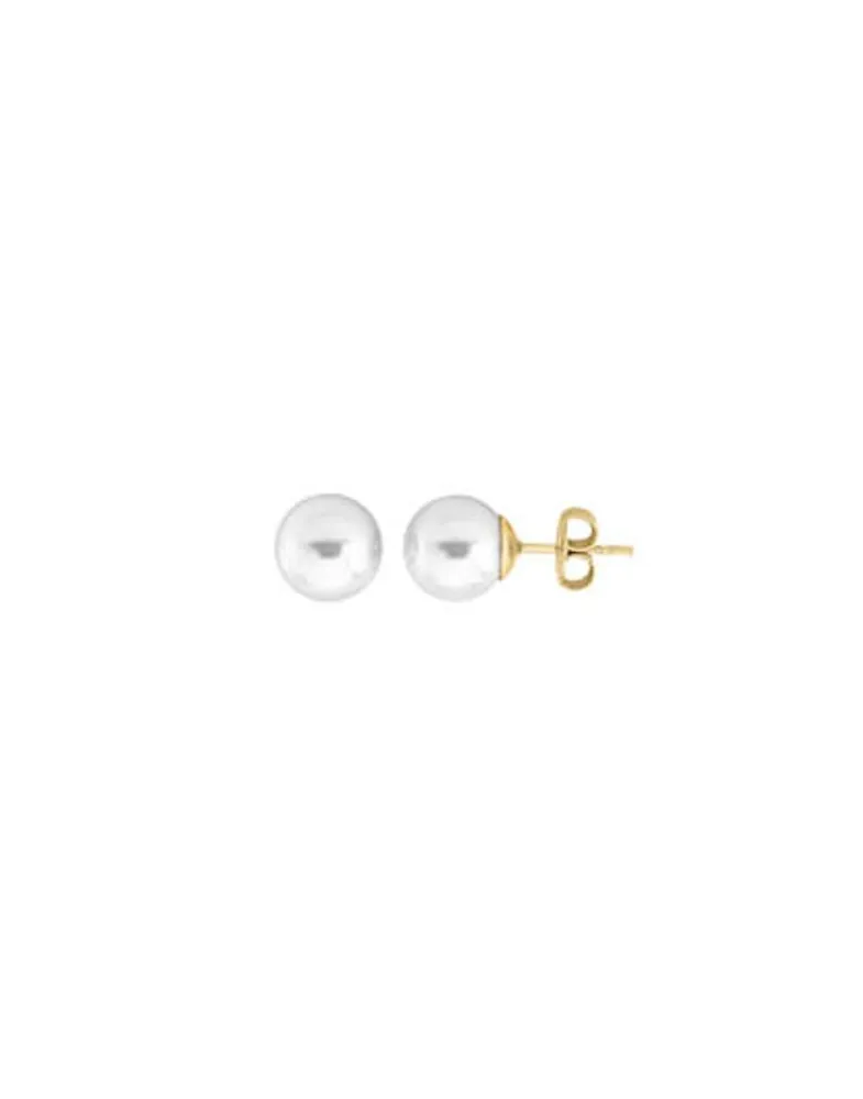 Baby Earrings|Majorica Taylor 18-Carat Gold 10Mm White Pearl Earrings