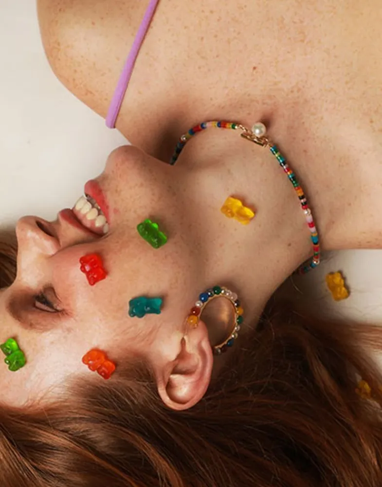 Pearl Hoop Earrings|Majorica Tutti Frutti Gold Hoop Earrings With Multicoloured Agates