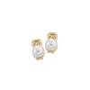 Short Earrings|Majorica Vega 90S Gold Earrings With Round Pearl