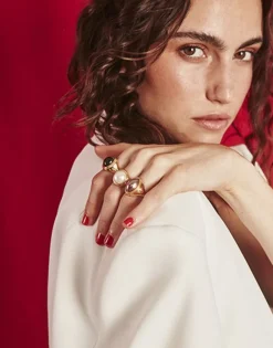 Large Pearl Rings|Majorica Zale Hallmark Ring With A Round White Half Pearl