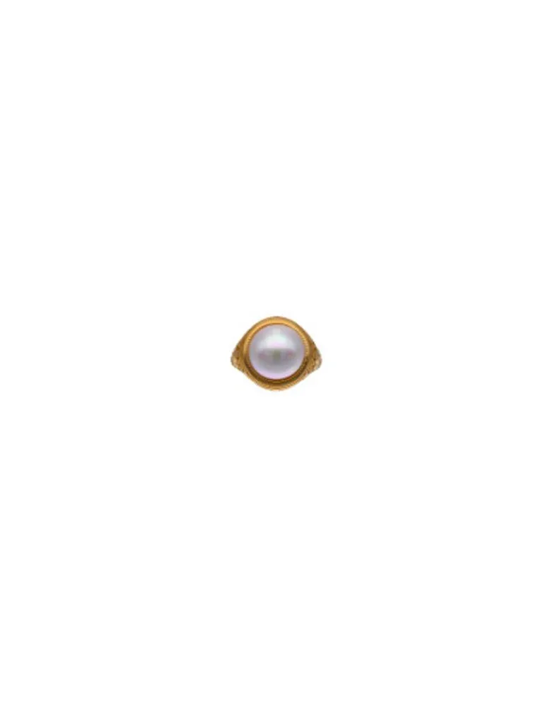 Large Pearl Rings|Majorica Zale Hallmark Ring With A Round White Half Pearl