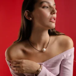 Multipurpose Pendant|Majorica Zindis 40Cm Leather Necklace