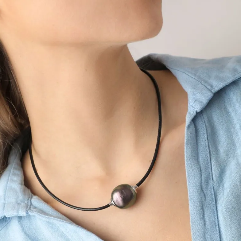 Multipurpose Pendant|Majorica Zindis 40Cm Leather Necklace